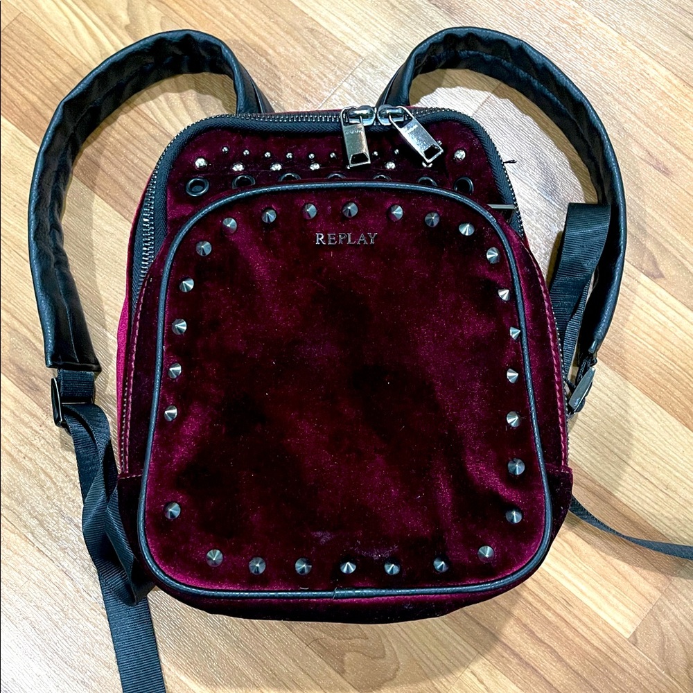 Replay Women’s Velvet Studded Small Backpack